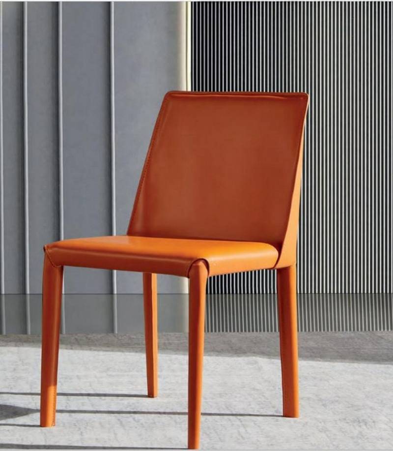 JVmoebel Esszimmerstuhl Moderner Esszimmerstuhl aus Kunstleder mit Holzrahmen in Orange (1 St), Made in Europa von JVmoebel