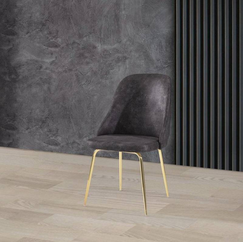 JVmoebel Esszimmerstuhl Moderner Grauer Edelstahlstuhl für das Esszimmer - Neuheit (1 St), Made in Europa von JVmoebel