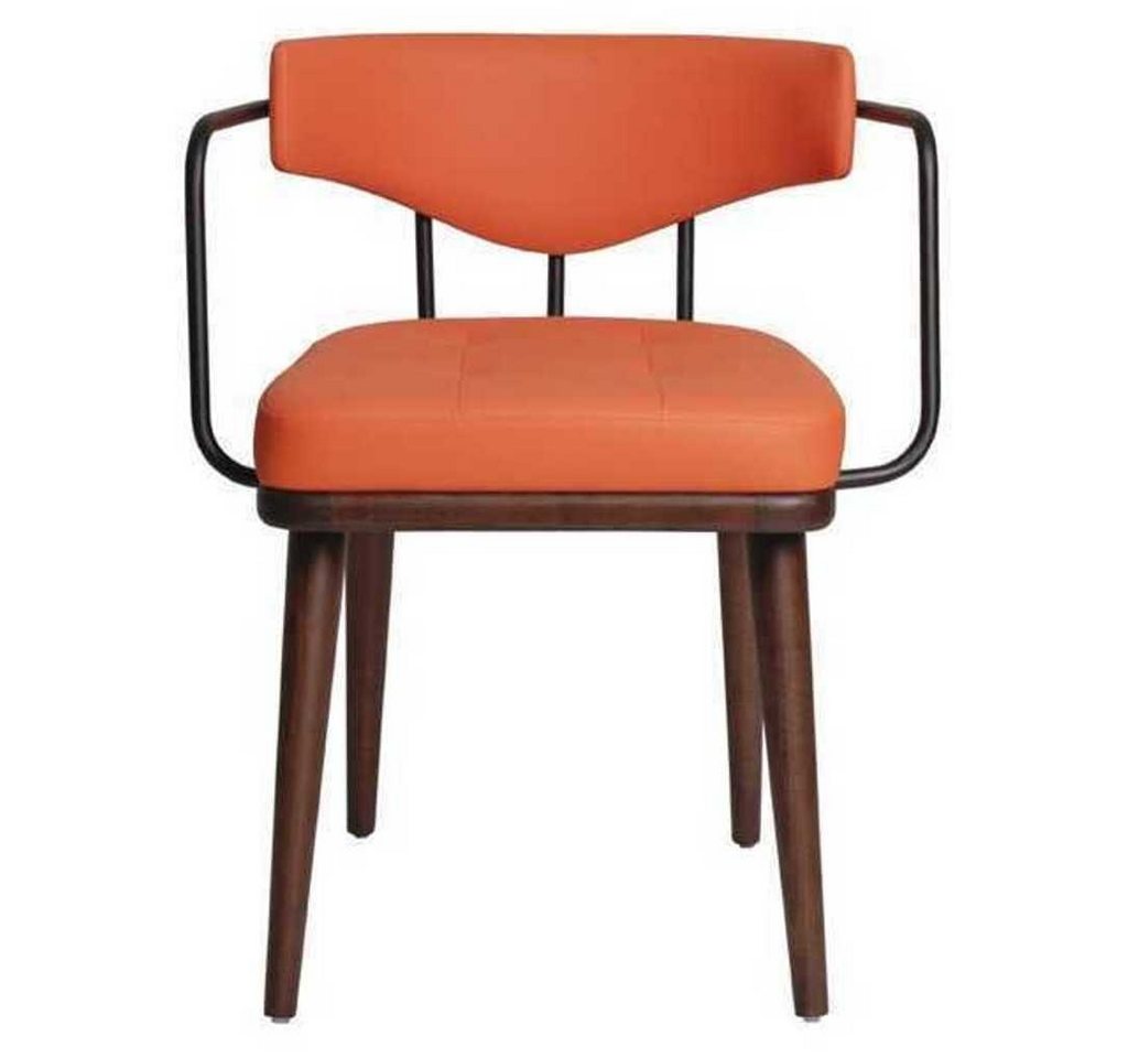 JVmoebel Esszimmerstuhl Oranger Moderner Lehnstuhl Armlehnen Stuhl Einsitzer Designer 1-Sitzer (1 St), Made in Europa von JVmoebel