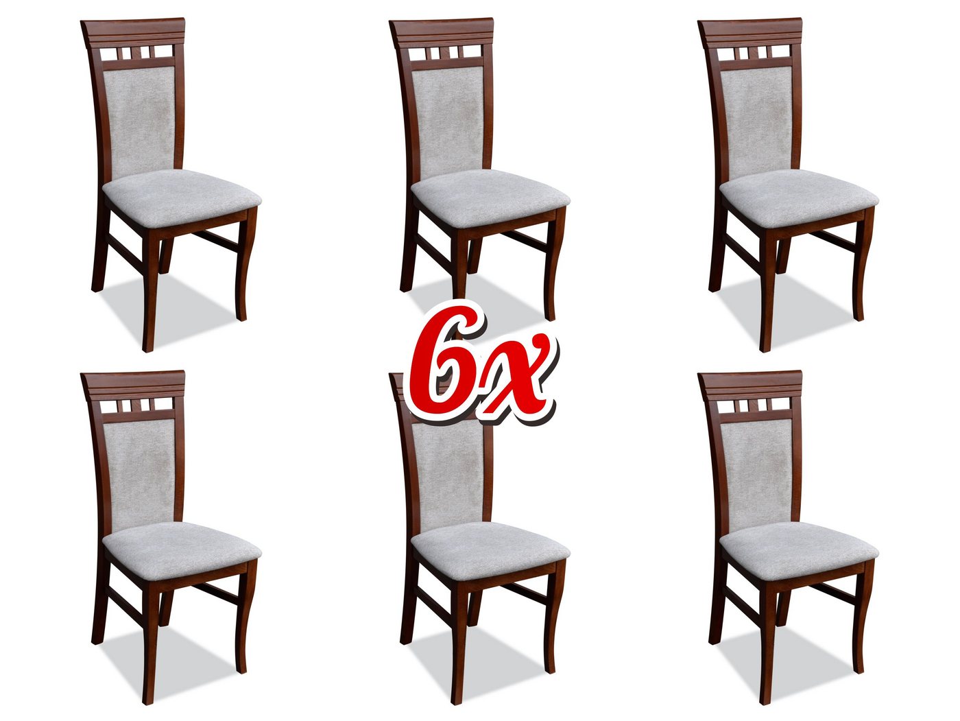 JVmoebel Esszimmerstuhl Polsterstühle Set für Esszimmer - Stoff Gastro Grau, Made in Europa JVmoebel Esszimmerstuhl Polsterstühle Set für Esszimmer - Stoff Gastro Grau, Made in Europa von JVmoebel