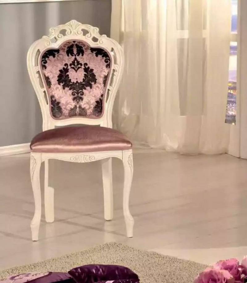 JVmoebel Esszimmerstuhl Rosa Polsterstuhl für Esszimmer – Klassisches Sitzmöbel (1 St), Made in Europa von JVmoebel