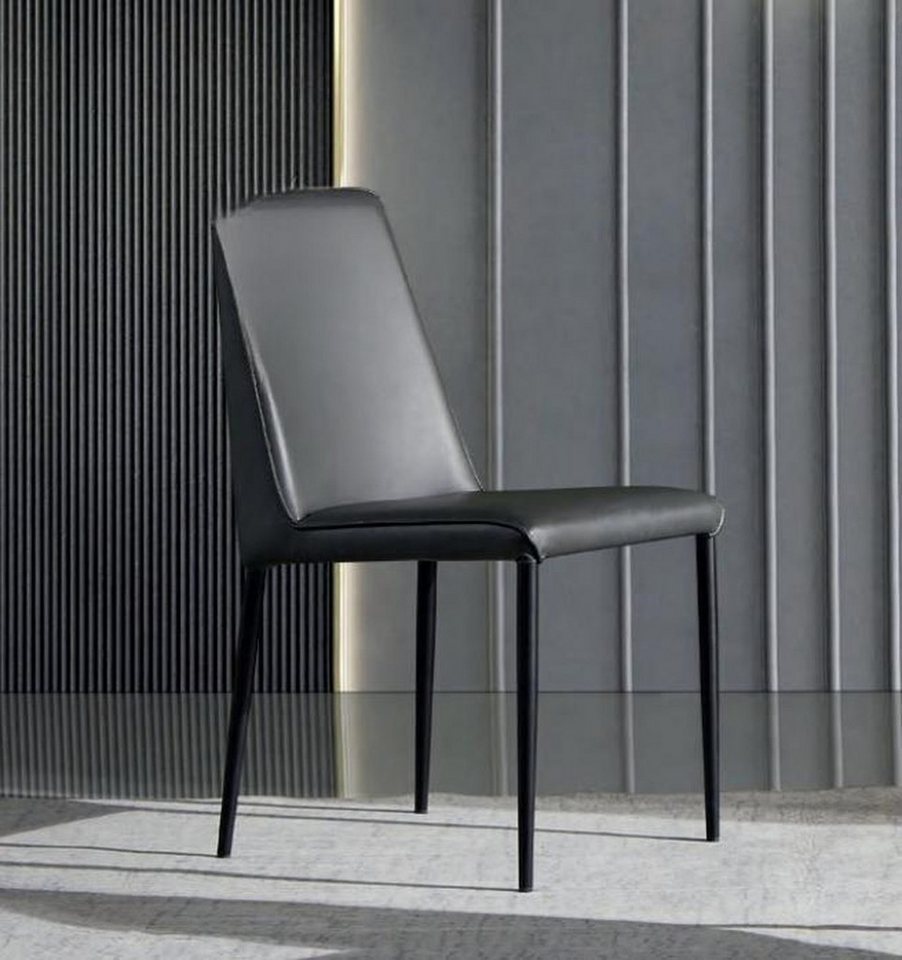 JVmoebel Esszimmerstuhl Schwarze Designer-Lehnstühle für das Esszimmer aus Textil (1 St), Made in Europa von JVmoebel