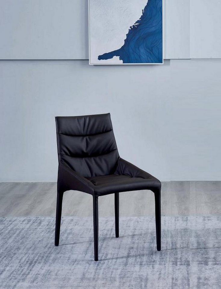 JVmoebel Esszimmerstuhl Schwarzer Designer Esszimmerstuhl mit Textilbezug für Wohnräume (1 St), Made in Europa von JVmoebel