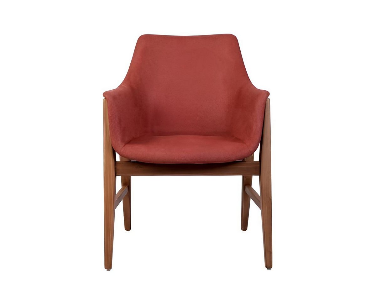 JVmoebel Esszimmerstuhl Stylischer Brauner-Roter Designer Polsterstuhl für Einzelfunktionen (1 St), Made in Europa von JVmoebel