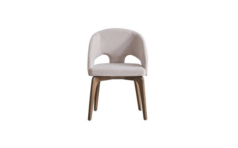 JVmoebel Esszimmerstuhl Stylischer weißer Esszimmerstuhl mit Holzfüßen und Polsterung (1 St), Made in Europa von JVmoebel