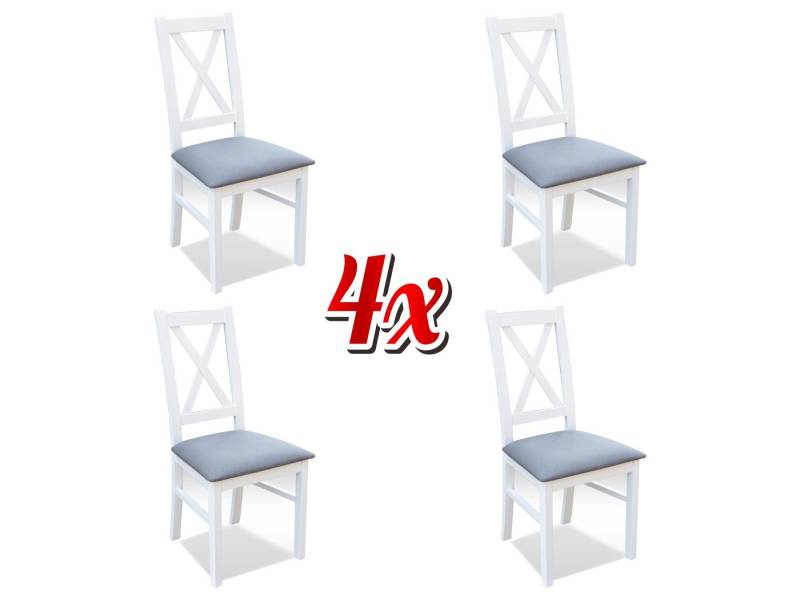 JVmoebel Esszimmerstuhl Weiße Esszimmerstuhl-Garnitur mit gepolsterten Lehnen, 4er Set, Made in Europa JVmoebel Esszimmerstuhl Weiße Esszimmerstuhl-Garnitur mit gepolsterten Lehnen, 4er Set, Made in Europa von JVmoebel