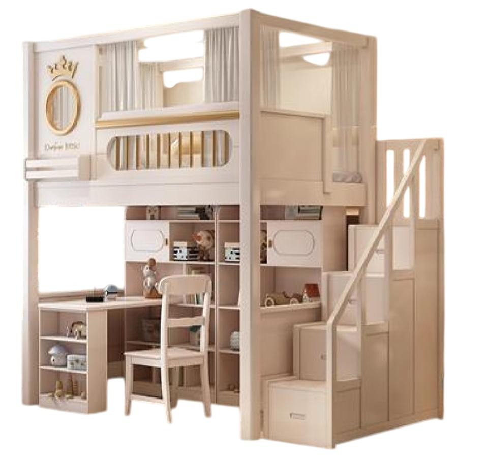 JVmoebel Etagenbett Hochbett Kinderbett Etagenbett Holz Weiß mit Schreibtisch, Made in Europe JVmoebel Etagenbett Hochbett Kinderbett Etagenbett Holz Weiß mit Schreibtisch, Made in Europe von JVmoebel