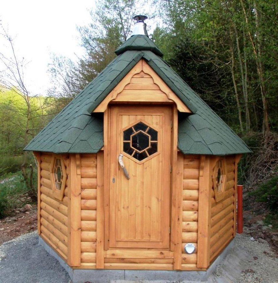 JVmoebel Fasssauna Sauna Saunahaus Gartensauna Gartenhaus Sauna Außensauna, BxTxH: 339 x 284 x 328 cm, 45,00 mm, (1-St., Trockensauna) Made in Europa von JVmoebel