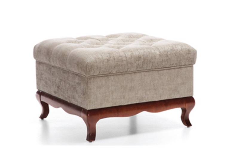 JVmoebel Polsterhocker Designer Chesterfield Fußhocker Textil Beige Polster Bank Stoff (Hocker), Made in Europa von JVmoebel