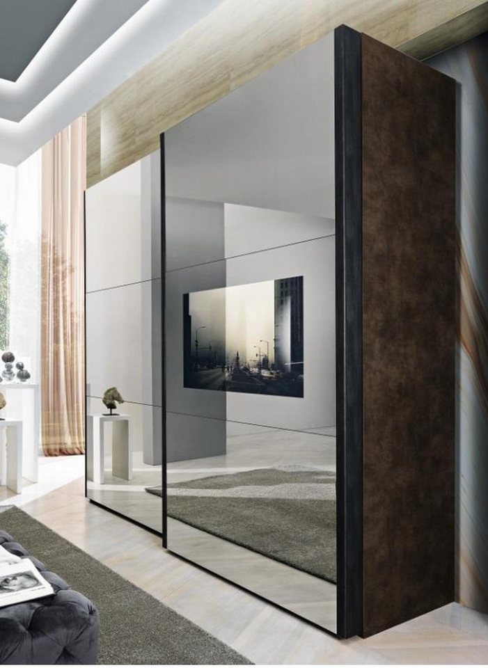 JVmoebel Garderobenschrank Massiver Echtholzschrank für das Schlafzimmer in Braun (Garderobenschrank) Made in Italy von JVmoebel