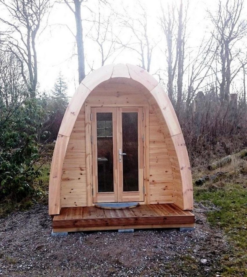 JVmoebel Gartenhaus Campinghaus Camping Pod Ferienhaus Wochenendhaus Pinewood Holz, BxT: 2.4x3 cm, (1x Sauna), Made in Europa von JVmoebel