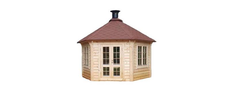 JVmoebel Gartenhaus Grillkota Hütte Grillhütte Haus Finnische Grills Grillhaus 9,2 m², BxT: 301x301 cm, (Gartenhaus), Made in Europa von JVmoebel