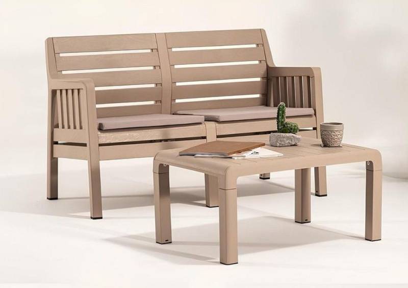 JVmoebel Gartenlounge-Set Beiges Gartenmöbelset 2-Sitzer-Sofa und Couchtisch, 2 Teile JVmoebel Gartenlounge-Set Beiges Gartenmöbelset 2-Sitzer-Sofa und Couchtisch, 2 Teile von JVmoebel