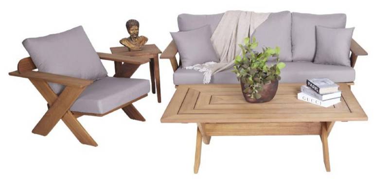 JVmoebel Gartenlounge-Set Gartenmöbel Sofagarnitur Sofa 3 Sitzer Terrassenmöbel Sessel, (3-tlg., 3tlg Gartenmöbel Set (Sofa 3 Sitzer + Sessel + Couchtisch), Made in Europa von JVmoebel