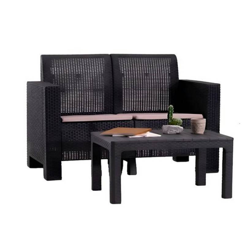 JVmoebel Gartenlounge-Set Stilvolles 2-teiliges Gartenmöbel-Set: Sofa und Tisch JVmoebel Gartenlounge-Set Stilvolles 2-teiliges Gartenmöbel-Set: Sofa und Tisch von JVmoebel