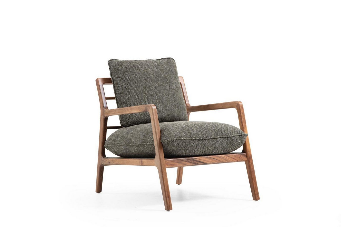 JVmoebel Gartensessel Moderner Stoff-Sessel in Grau für das Wohnzimmer aus Polyester (1-St., 1x nur Sessel), Made in Europa von JVmoebel
