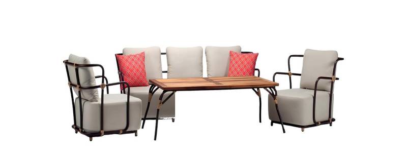 JVmoebel Gartensofa Rattanmöbel Garnitur Gartenlounge Sofagarnitur Loungemöbel, Made in Europa von JVmoebel