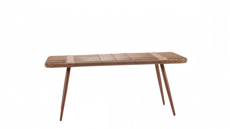 JVmoebel Gartentisch Couchtisch Rechteckig Beige Luxus Rattan Moderner Design Kaffeetisch (Tisch), Made in Europa von JVmoebel