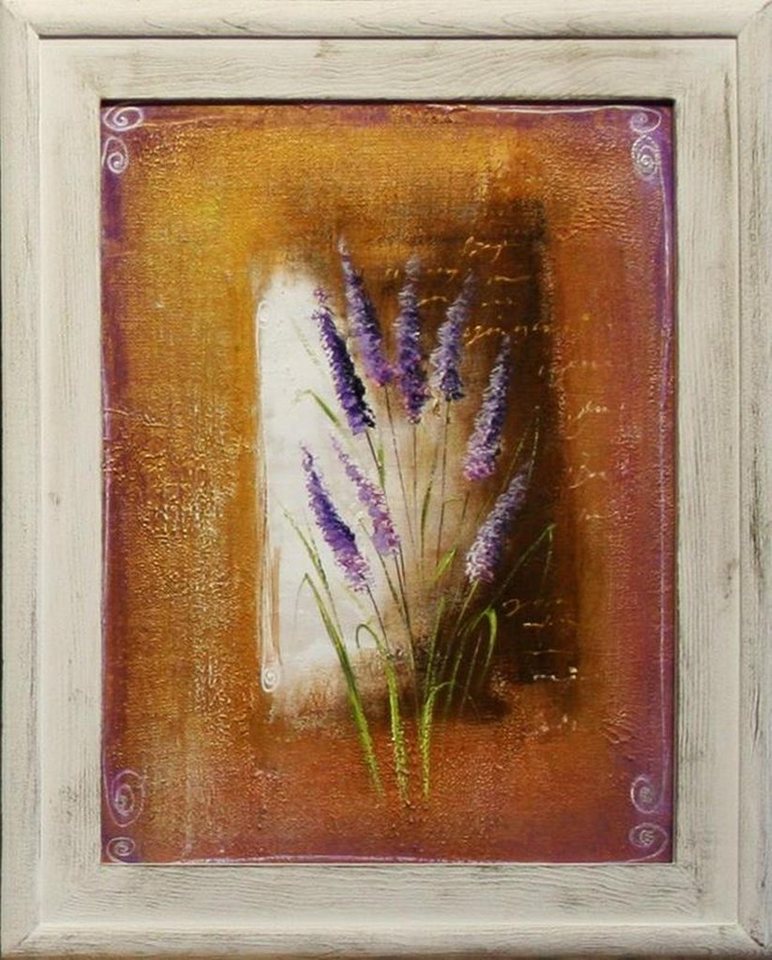 JVmoebel Gemälde Lavendel Ölgemälde Bilder Gemälde Ölbilder Rahmen G15415 Sofort, Blumen von JVmoebel