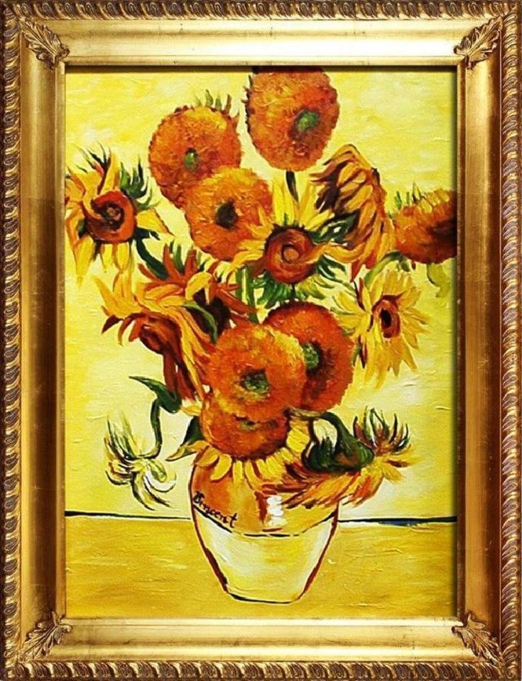 JVmoebel Gemälde Vincent Van Gogh Sonnenblumen Bild Ölbilder Mit Rahmen G04157 Sofort von JVmoebel