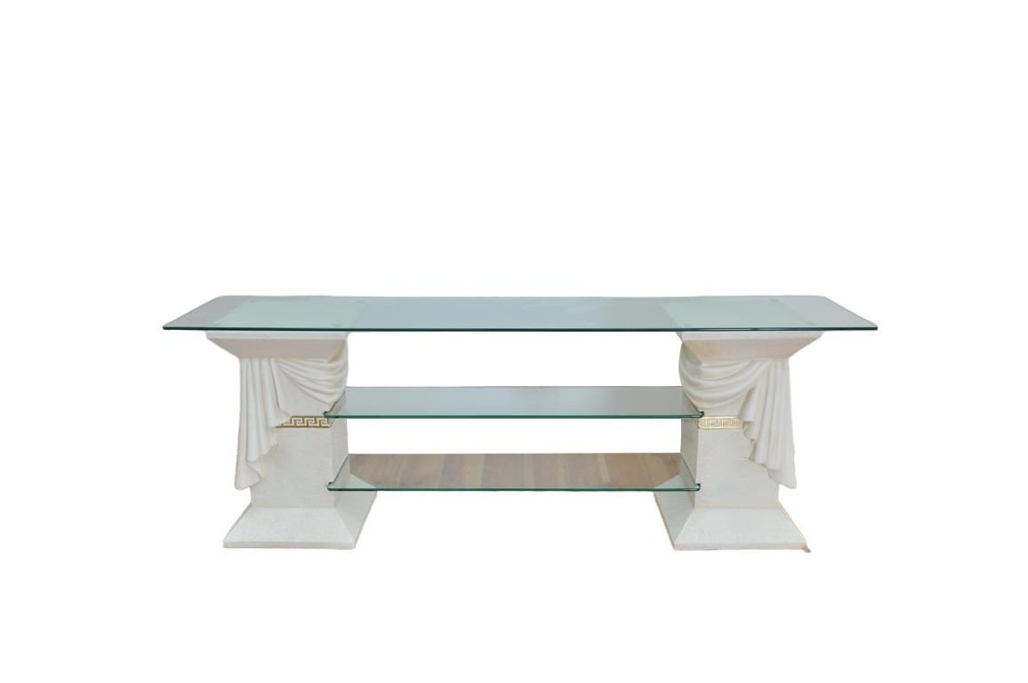 JVmoebel Glastisch Moderner TV Tisch Medusa - Klassisches Sideboard für Wohnzimmer (1-St., Glastisch), Made in Europa von JVmoebel