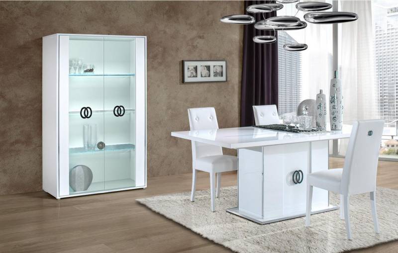 JVmoebel Glasvitrine Eleganter Designer-Schrank mit LED für das Wohnzimmer neu (Vitrine) Made in Italy von JVmoebel