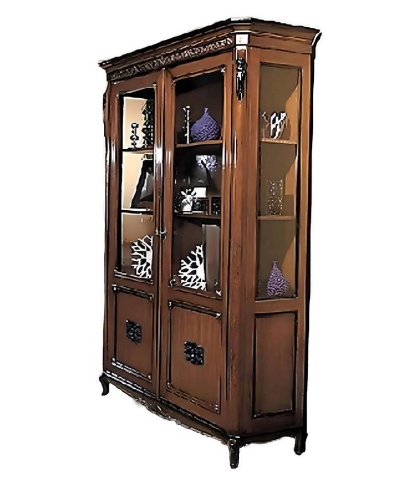 JVmoebel Glasvitrine Klassische Möbel Italienische Möbel Holz Braun Vitrine Schicke Made in Europa von JVmoebel