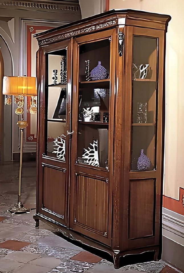 JVmoebel Glasvitrine Möbel Holz Braun Vitrine Schicke Vitrineschrank Italienische Möbel Made in Italy von JVmoebel