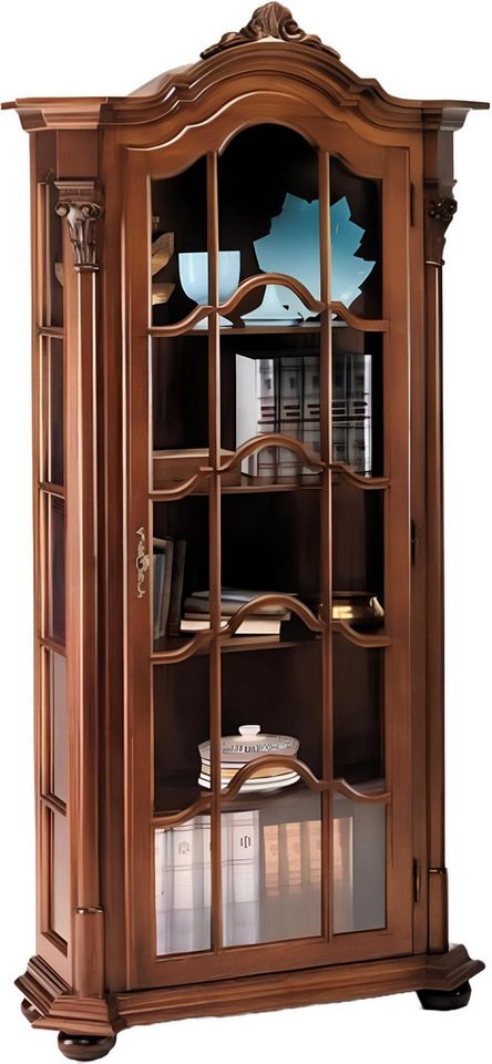 JVmoebel Glasvitrine Vitrine Wohnzimmer Möbel Anrichte Massive Holz Vitrinen Glas Schrank Made in Europa von JVmoebel