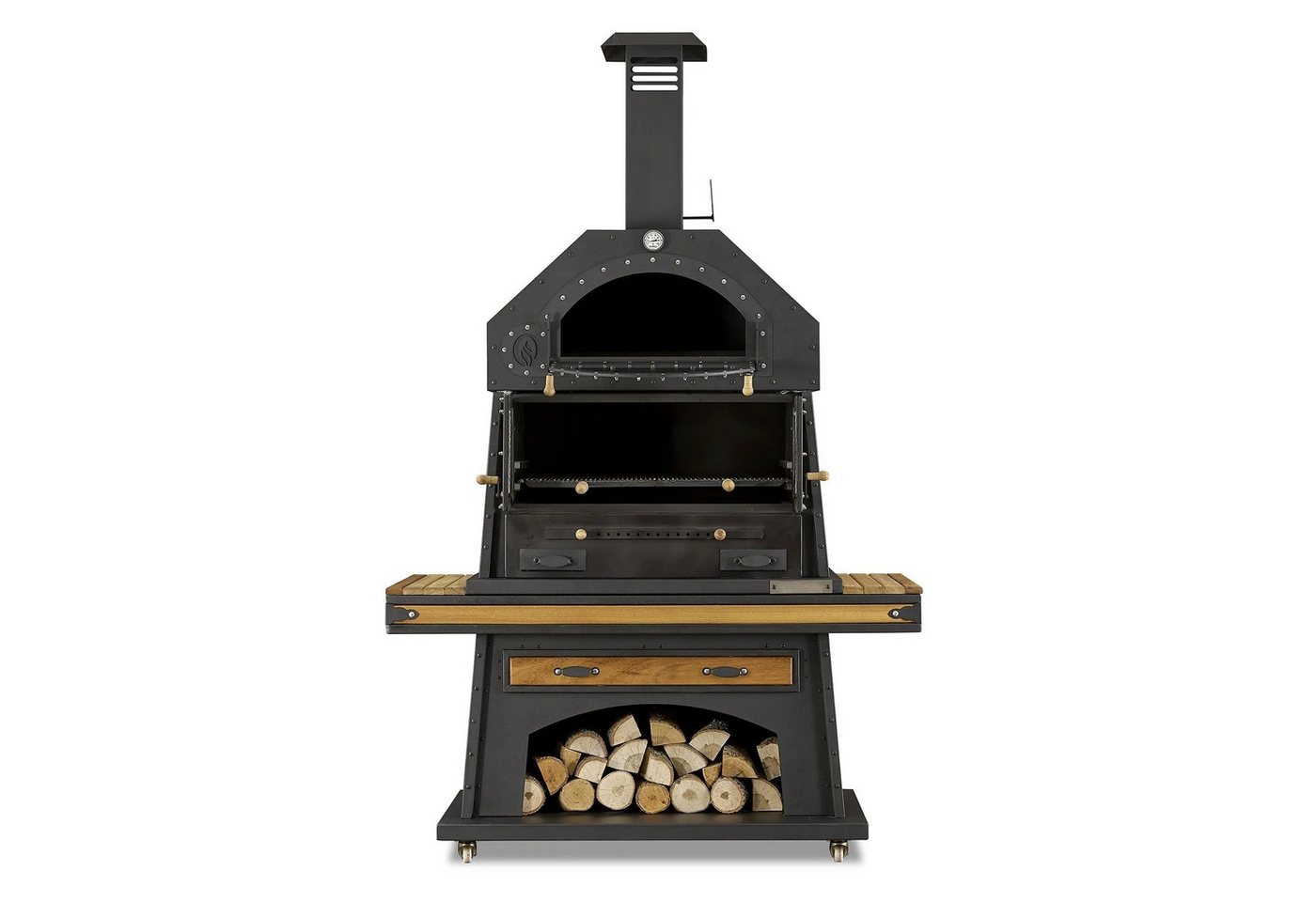 JVmoebel Grillkamin Eleganter schwarzer Grillkamin aus Holz und Edelstahl, Made in Europe JVmoebel Grillkamin Eleganter schwarzer Grillkamin aus Holz und Edelstahl, Made in Europe von JVmoebel