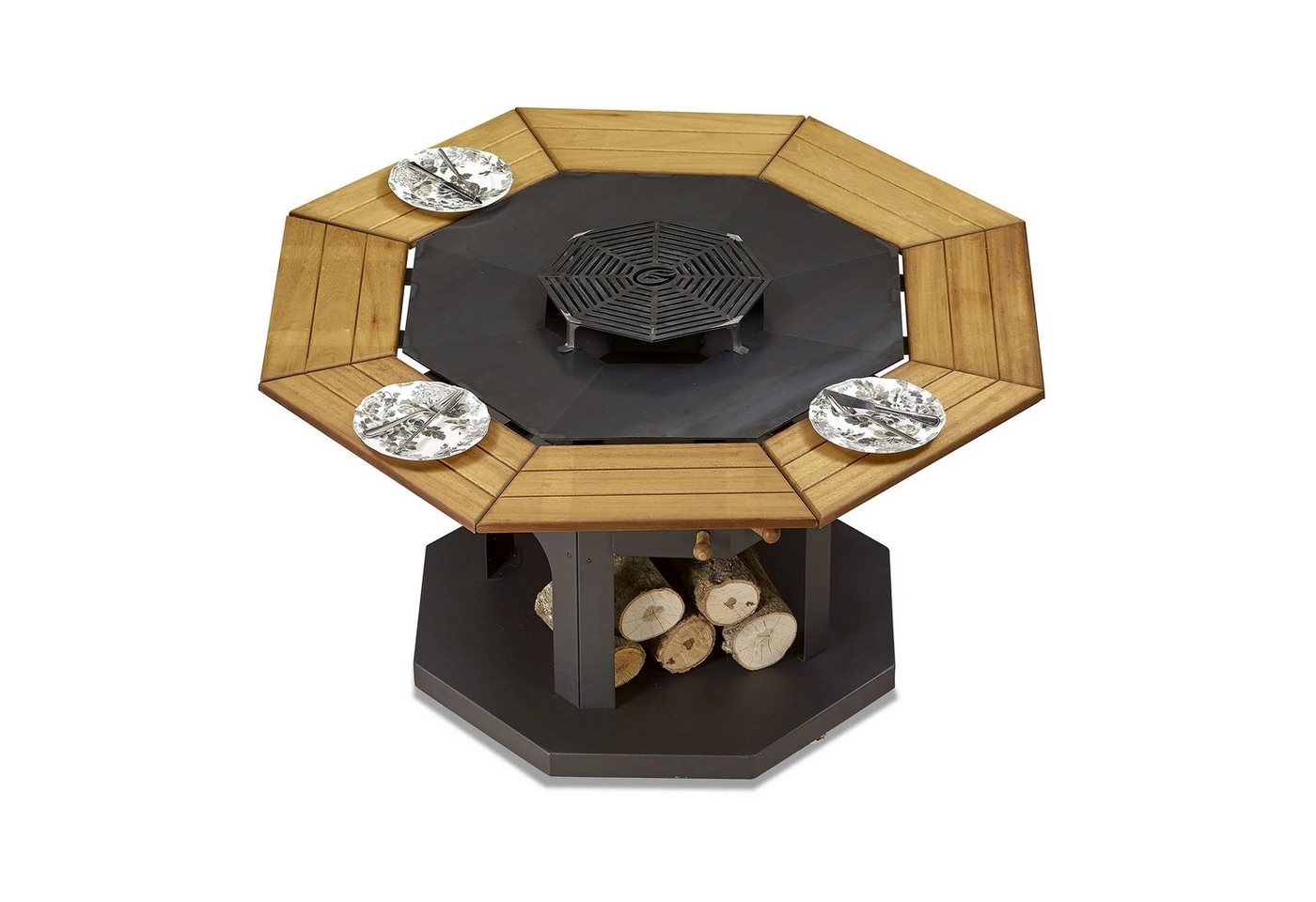 JVmoebel Grillkamin Eleganter schwarzer Holz-Grilltisch für Gartenpartys, Made in Europe JVmoebel Grillkamin Eleganter schwarzer Holz-Grilltisch für Gartenpartys, Made in Europe von JVmoebel