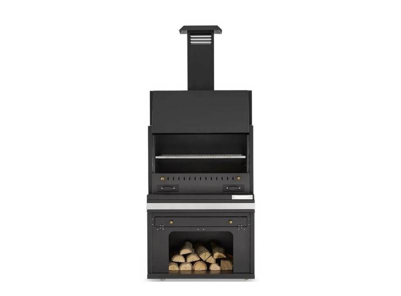 JVmoebel Grillkamin Schwarzer Edelstahl Grillkamin im modernen Design für Garten, Made in Europe von JVmoebel