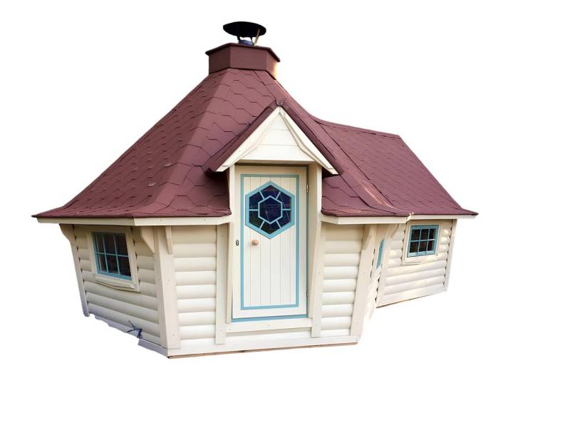 JVmoebel Grillkota Grillkabine Grillkota Hütte aus Kiefer, transparent, finnischer Grill, (Maßeinheit, Maße), Made in Europe von JVmoebel