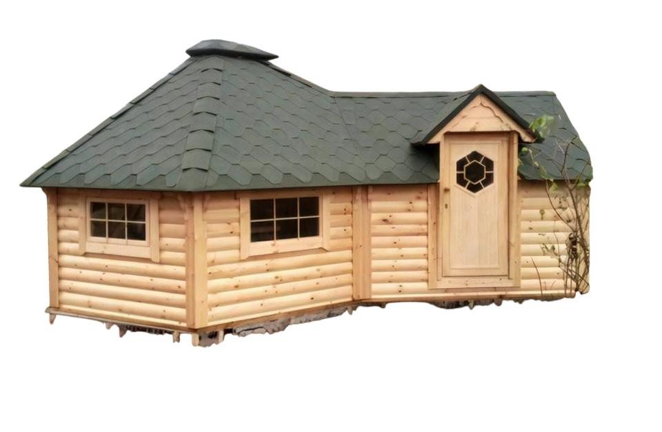 JVmoebel Grillkota Grillkota Feuerhütte Holzpavillon Gartenhütte mit Grill und Sauna, Made in Europe JVmoebel Grillkota Grillkota Feuerhütte Holzpavillon Gartenhütte mit Grill und Sauna, Made in Europe von JVmoebel