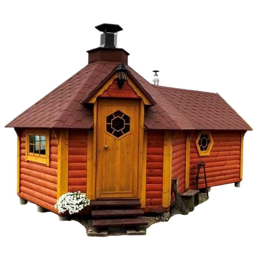 JVmoebel Grillkota Sauna Grill Kota Holzhaus Grillhütte Feuerhütte Gartensauna Braun, Made in Europe JVmoebel Grillkota Sauna Grill Kota Holzhaus Grillhütte Feuerhütte Gartensauna Braun, Made in Europe von JVmoebel