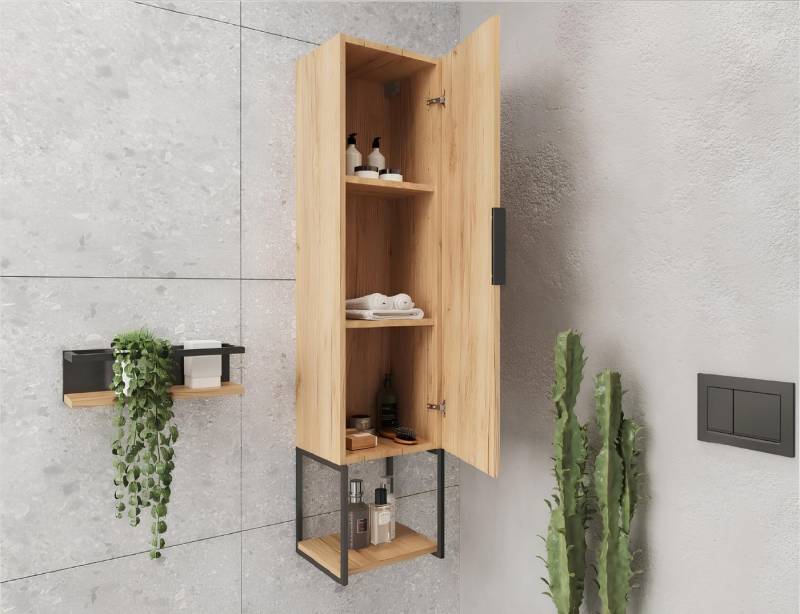 JVmoebel Hängeschrank Wandschränkchen Badezimmer Wandschrank Braun Regale Wandhängeschrank (Wandschrank) Made in Europa von JVmoebel