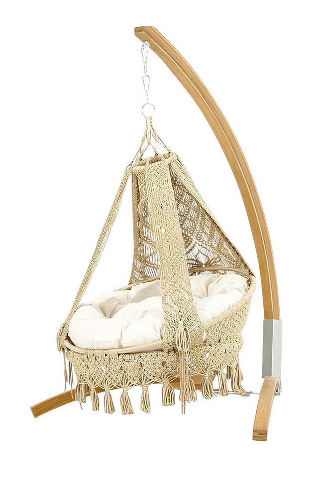 JVmoebel Hängestuhl Beiger Hängesessel Luxuriöse Gartenmöbel Schwingsessel Robuste Möbel (Hängesessel), Made in Europa von JVmoebel