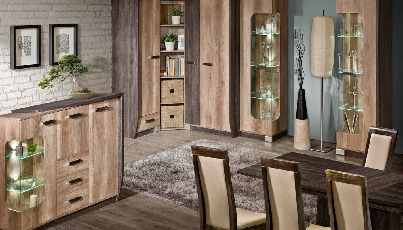 JVmoebel Hochschrank Glasvitrine Regal für das Wohnzimmer – Möbel Design Regalsystem Made in Europa von JVmoebel