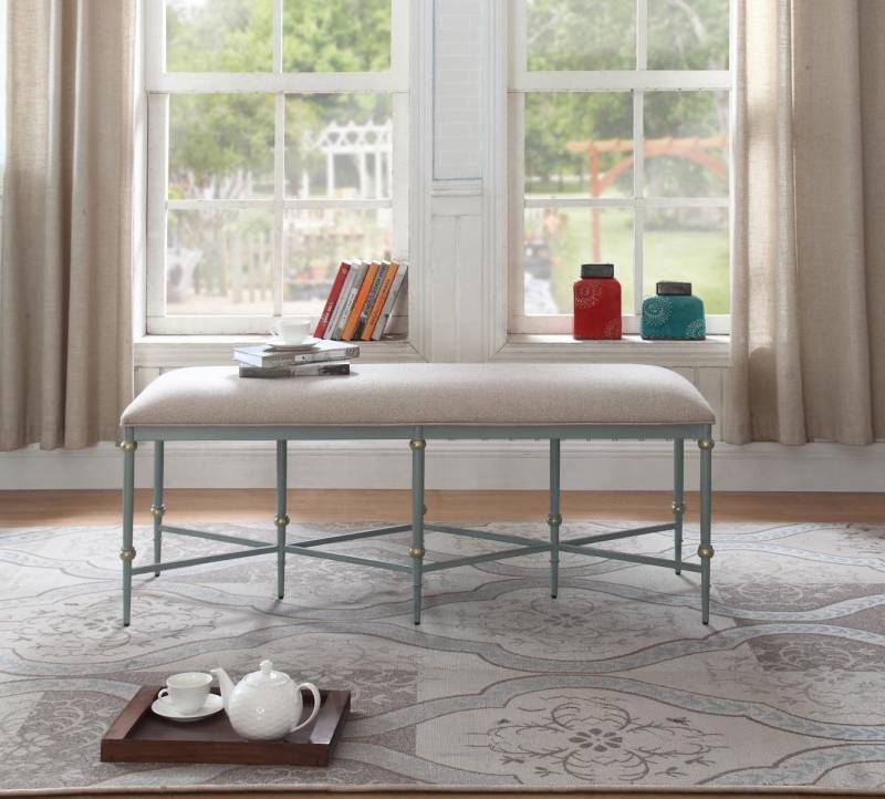 JVmoebel Hocker Fußhocker Beistellhocker Ottomane Chaiselounge Sitzbank Polster Blau, Made in Europa von JVmoebel