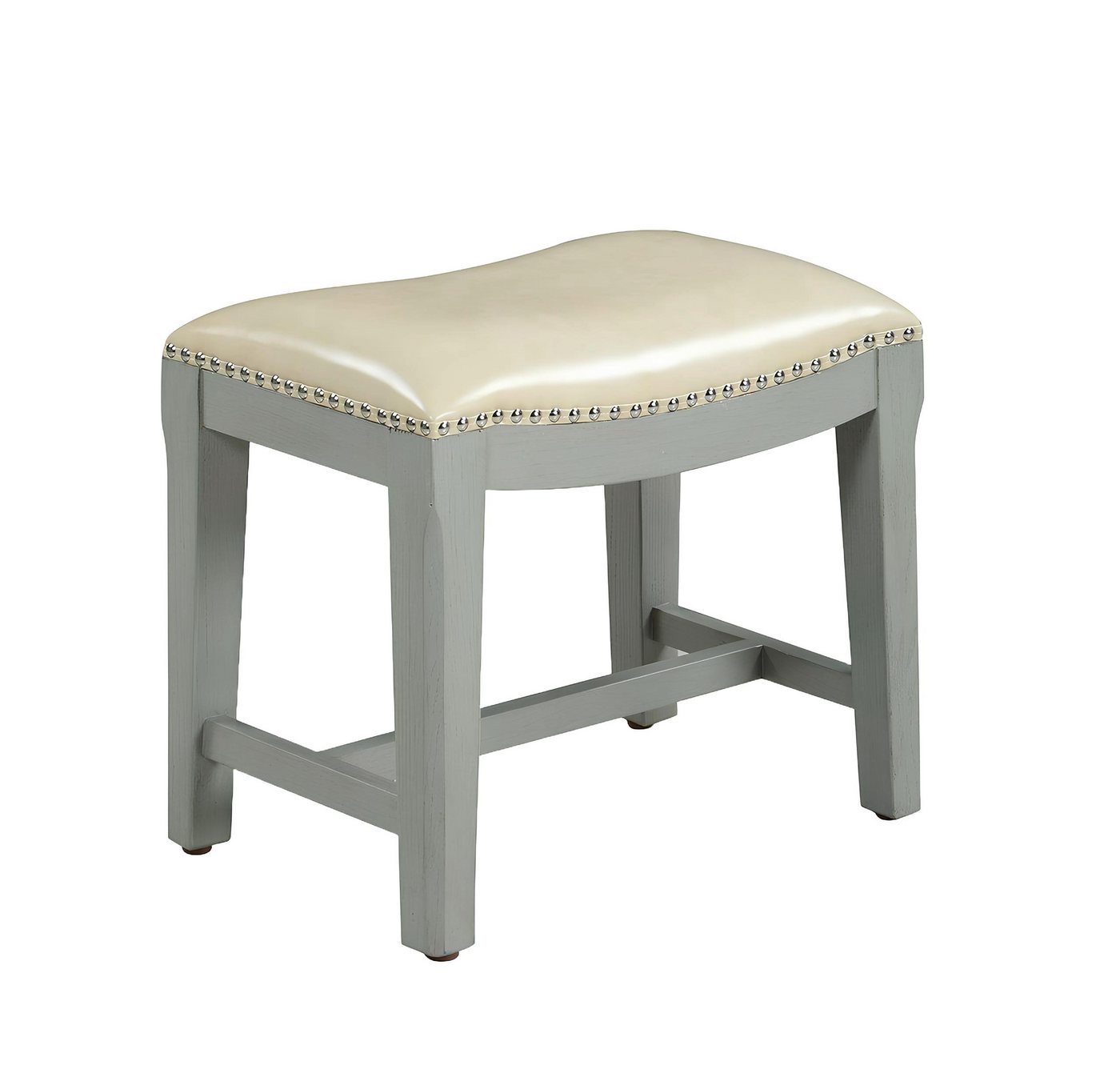JVmoebel Fußhocker Bank Beistellhocker Ottomane Couch Leder Sitz Fußhocker Polster Grau, Made in Europa von JVmoebel