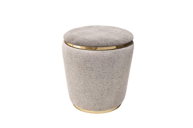 JVmoebel Hocker Beiger Holz-Textil Hocker modern eleganter Sitzpuff (Maße Hocker), Made in Europe von JVmoebel