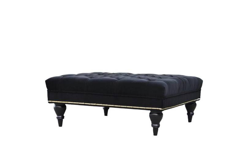 JVmoebel Polsterhocker Chesterfield Hocker Stoff Design Couch Polster Textil Modern Schwarz (Hocker 4062292113536), Made in Europa von JVmoebel