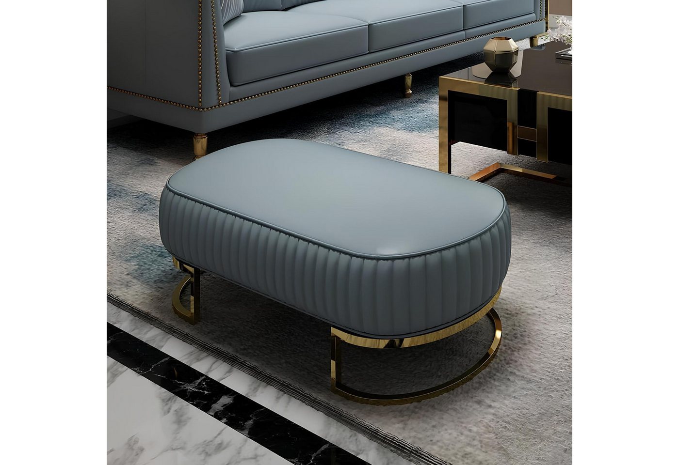 JVmoebel Polsterhocker Designer Hocker Polsterhocker Fuß Ablage Möbel Wohnen Sitzbänke Sitz (Hocker), Made in Europa von JVmoebel