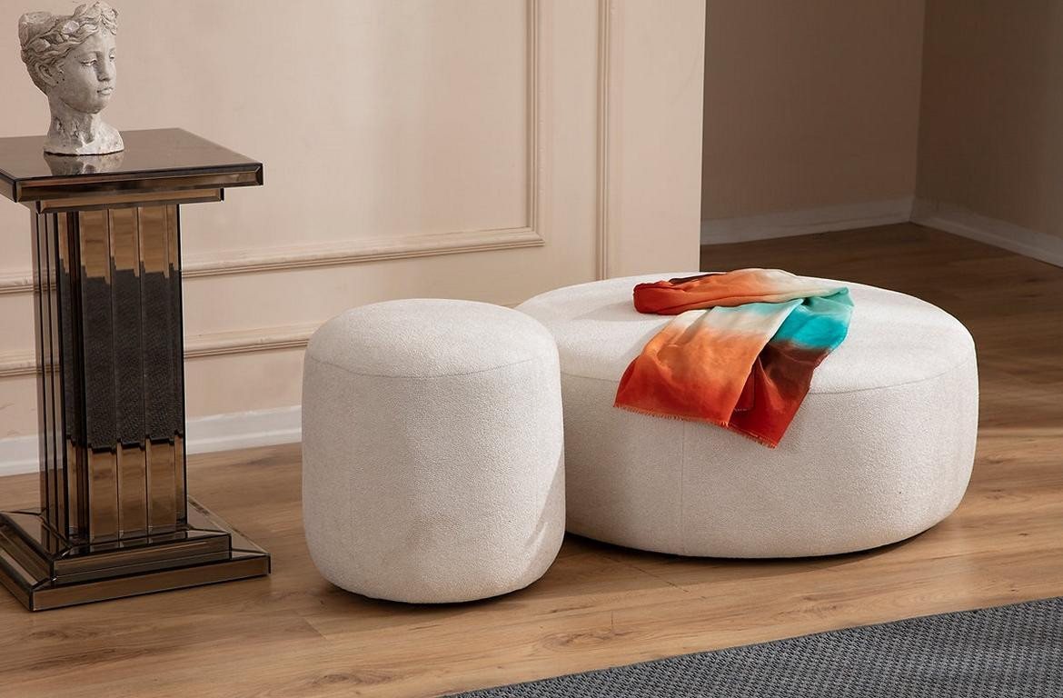 JVmoebel Hocker Eleganter Rundhocker - Designer Polster Sitzmöbel für stilvolle Räume (1 St., Hocker), Made in Europa von JVmoebel