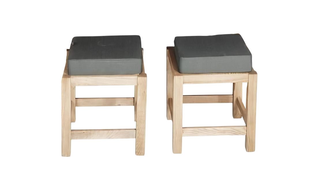JVmoebel Hocker Gartenhocker Polsterhocker Modernes Set 2x Hocker Holzhocker (2 St., 2x Hocker), Made in Europa von JVmoebel