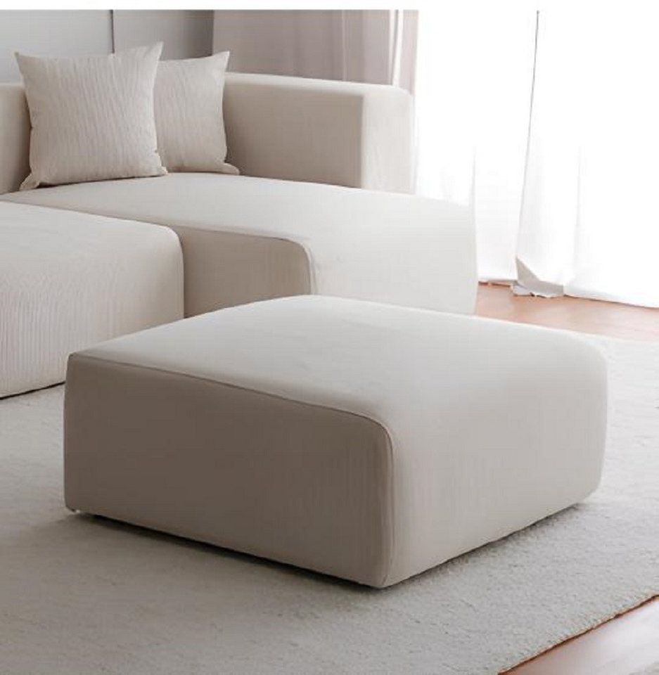 JVmoebel Hocker Beige Fußhocker Puff Ottomane Sitzhocker für Wohnzimmer Stil (1 St., Hocker), Made in Europa von JVmoebel