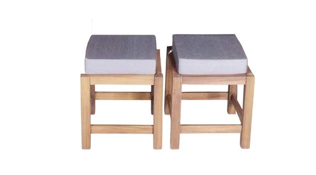 JVmoebel Hocker Modernes Set 2x Hocker Gartenhocker Polsterhocker Holzhocker (2 St., 2x Hocker), Made in Europa von JVmoebel