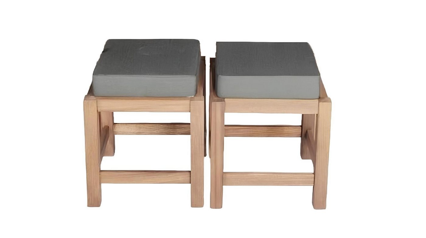JVmoebel Hocker Polsterhocker Set 2x Hocker Gartenhocker Holzhocker Sitzhocker 40x40 (2 St., 2x Hocker), Made in Europa von JVmoebel