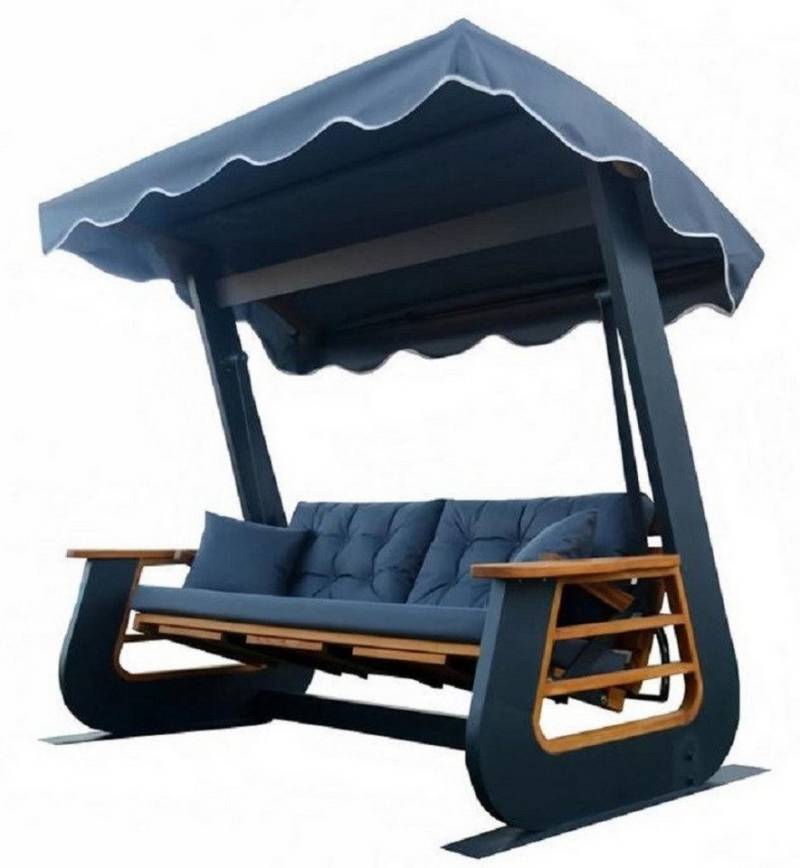 JVmoebel Hollywoodschaukel Schwarz Gartenschaukel Moderne Outdoor-Schaukel Exklusive Holz Möbel, 1 tlg., Made in Europa von JVmoebel