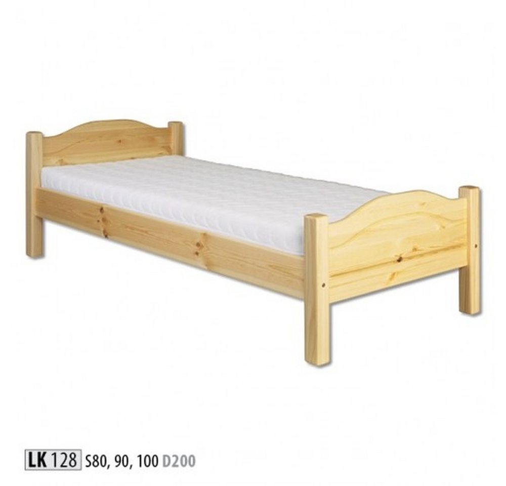 JVmoebel Holzbett Jugendbett aus Kiefernholz, handgefertigt, braun, Einzelbett, Made in Europa von JVmoebel